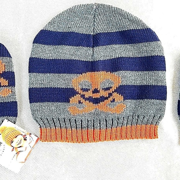 Halloween Skeleton Skull kids hat & mittens 2T - 4 - Picture 1 of 3